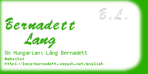 bernadett lang business card